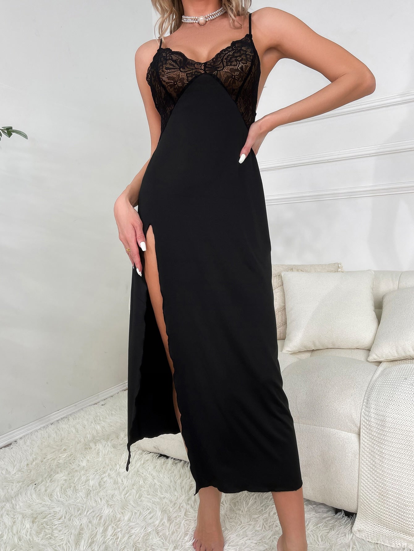 Lingerie Sexy Nightgowns Soft Slip Lace dress